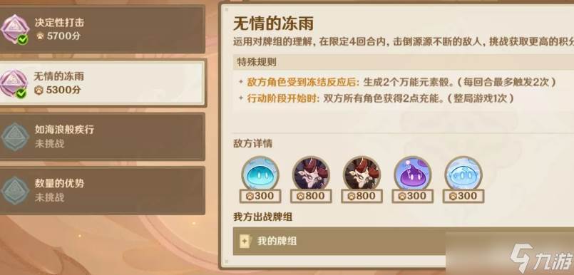 原神新铸镜研炼无量疾战3000分