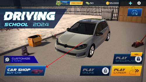 2024汽车驾驶学校游戏怎么更换赛车1